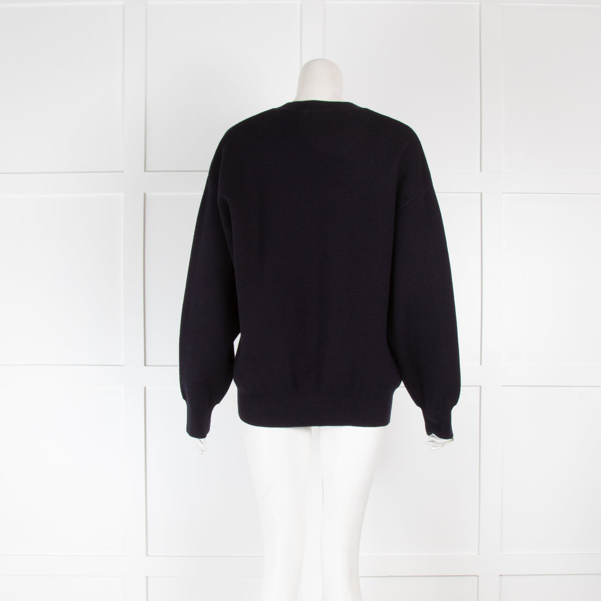 Sandro Navy Pearl Sleeve Detail Jumper