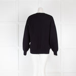 Sandro Navy Pearl Sleeve Detail Jumper
