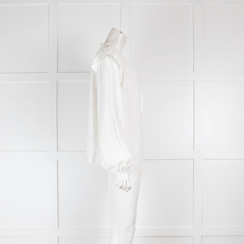 Bella Dahl White Frill Blouse with Tie