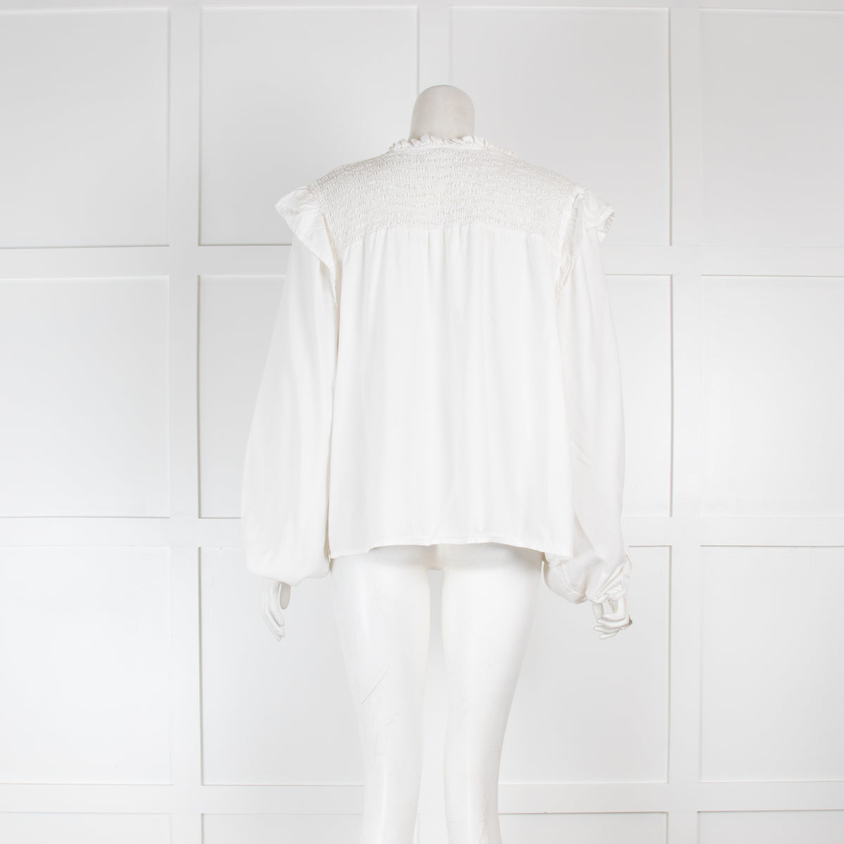 Bella Dahl White Frill Blouse with Tie
