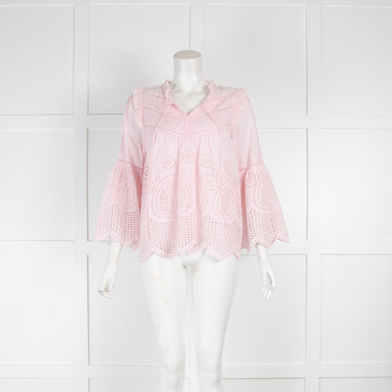 Moliin Pale Pink Broderie Anglaise Blouse