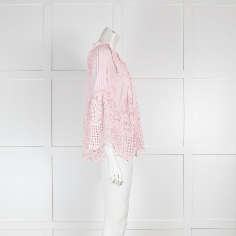 Moliin Pale Pink Broderie Anglaise Blouse