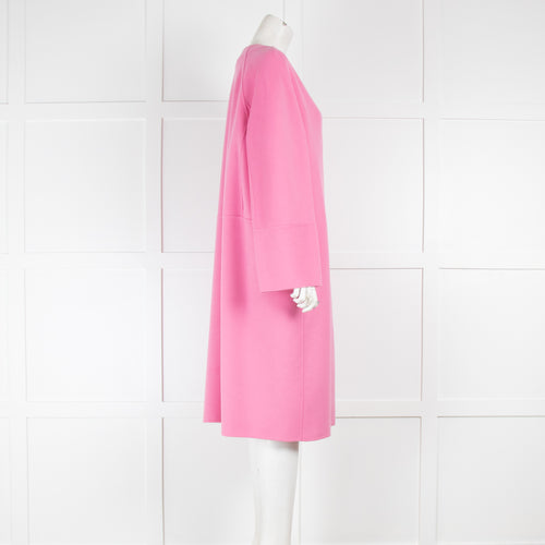 S'Max Mara Pink Wool Collarless Coat