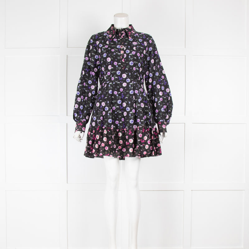The Kooples Black Floral Mini Dress