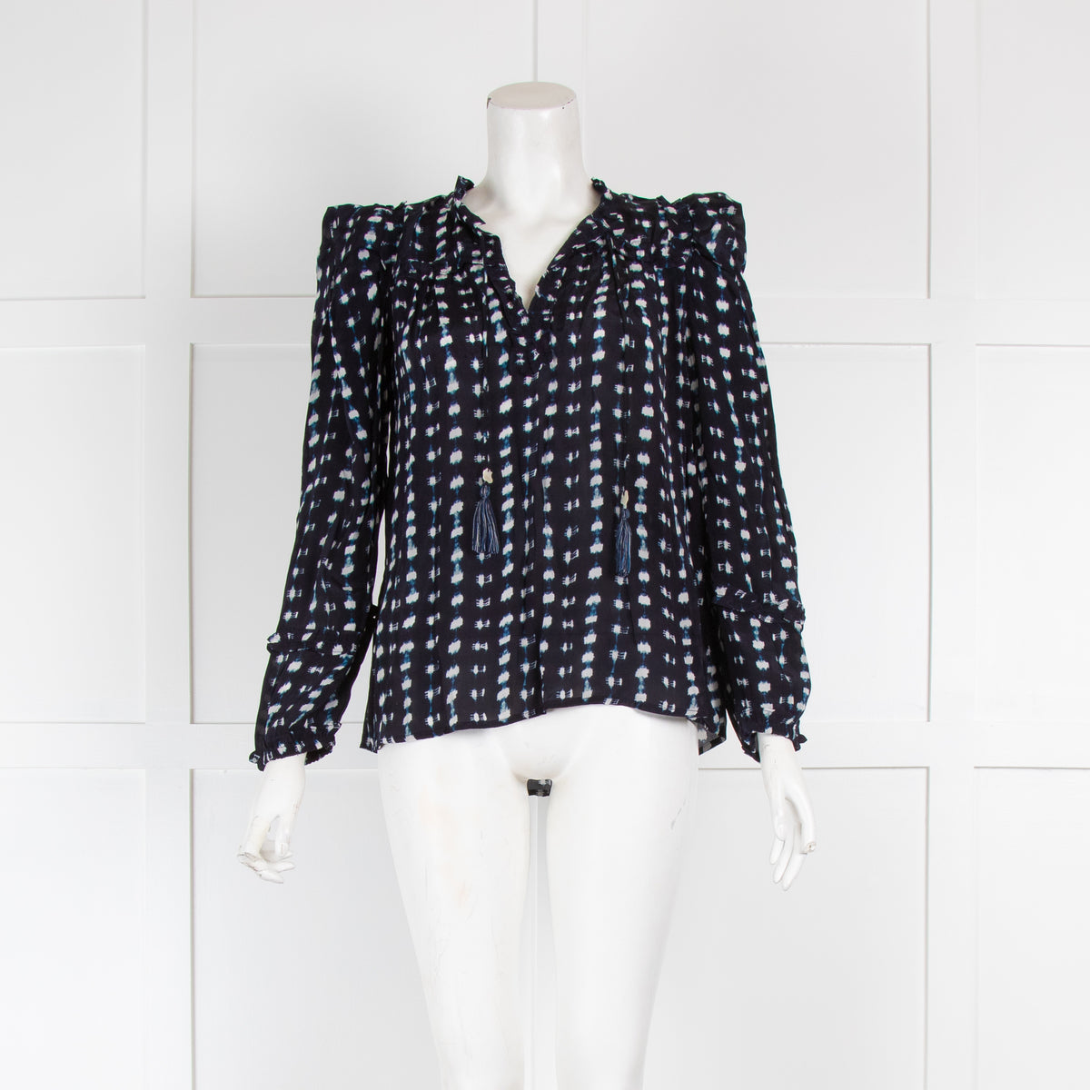 Moliin Navy Frilled Blouse