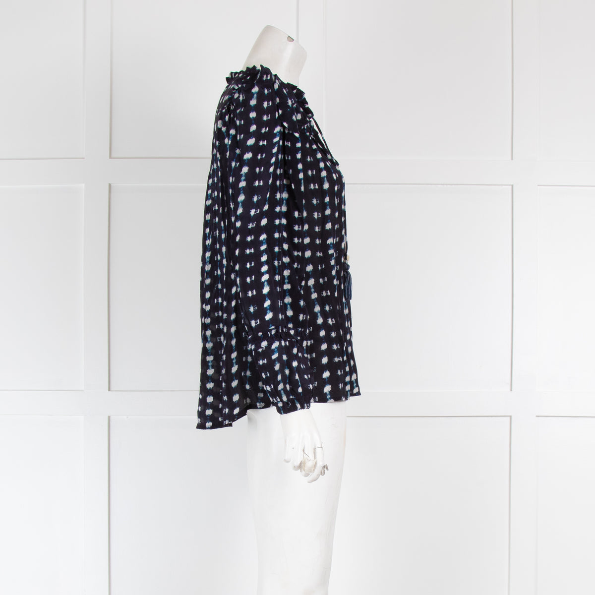 Moliin Navy Frilled Blouse