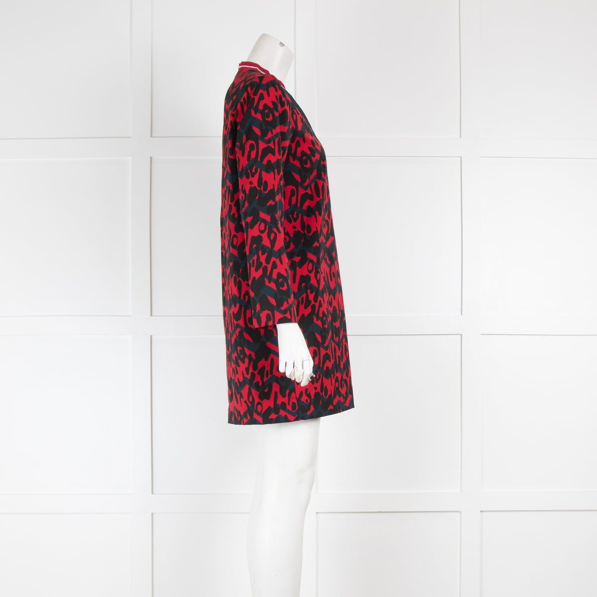 M by Missoni Red Animal Print Round Neck Dress