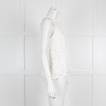 Otto'Dame White Cotton Broderie Anglaise Top