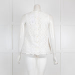 Otto'Dame White Cotton Broderie Anglaise Top