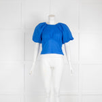 Frame Cornflower Blue Puff Sleeve Top