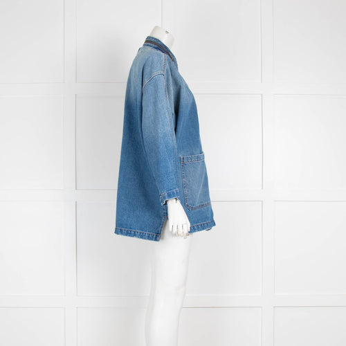 Current Elliott Blue Denim Oversized Jacket