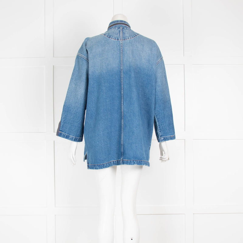 Current Elliott Blue Denim Oversized Jacket