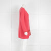 Wyse Coral Lurex Trim Mohair Long Cardigan