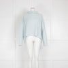 Bamford Pale Blue Cashmere Ribbed Wide Pullover