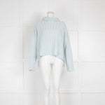 Bamford Pale Blue Cashmere Ribbed Wide Pullover