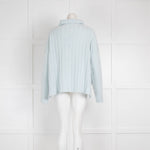 Bamford Pale Blue Cashmere Ribbed Wide Pullover