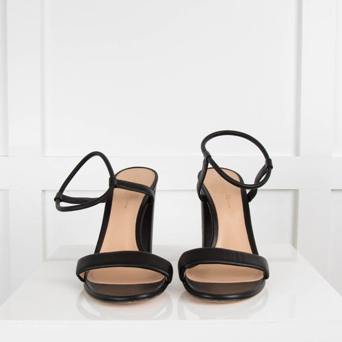 Gianvito Rossi Black Strappy Chunky Heel