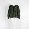 Claudie Pierlot Black & Green Frill Embroidered Blouse