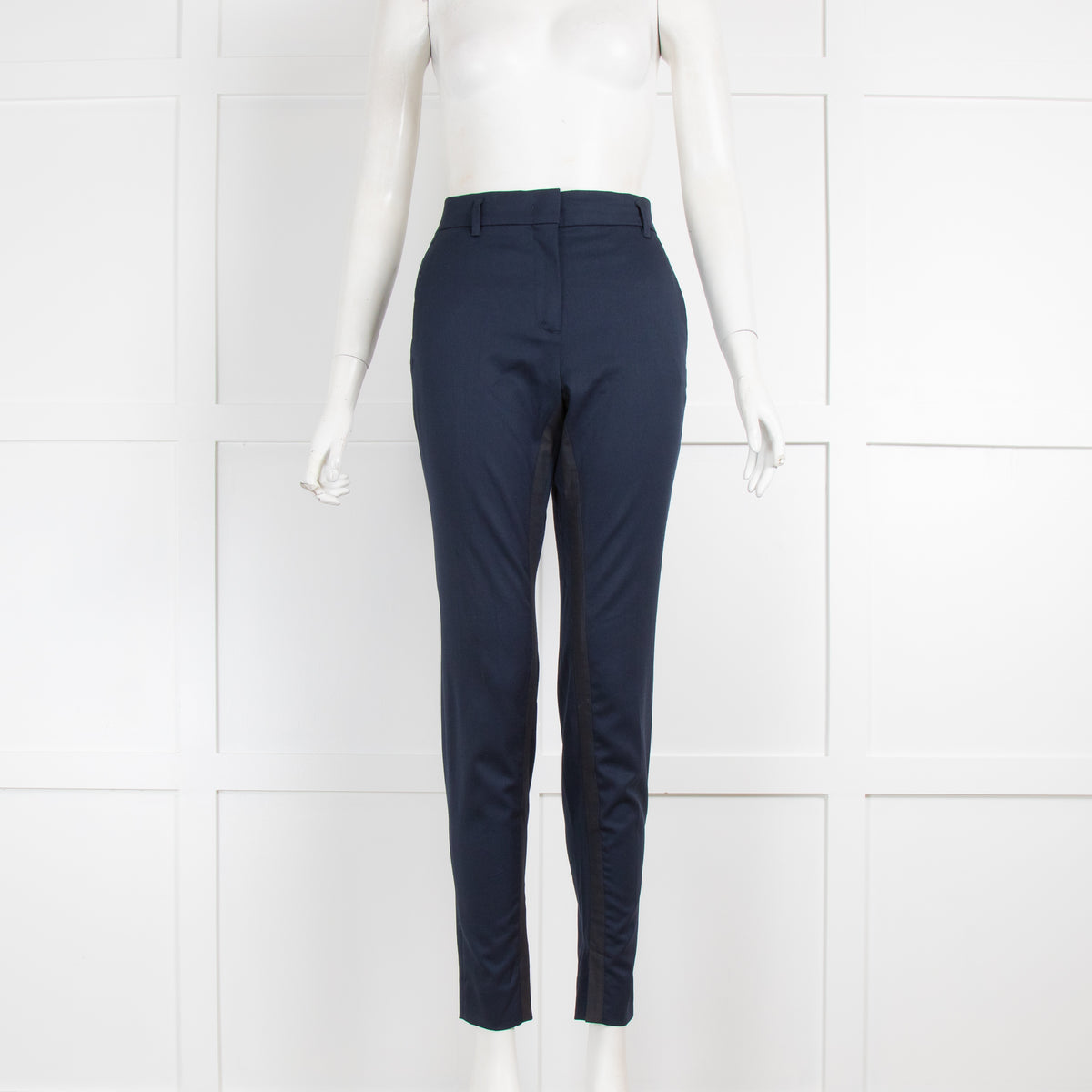 Dorothee Schumacher Navy Slim Leg Split Ankle Trousers