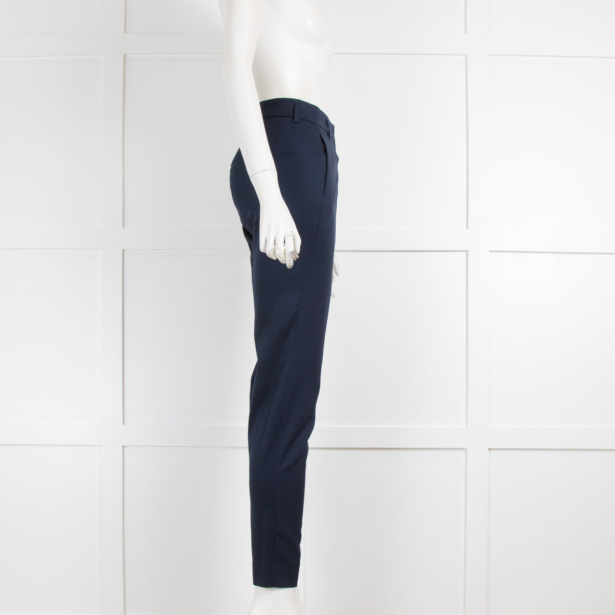Dorothee Schumacher Navy Slim Leg Split Ankle Trousers