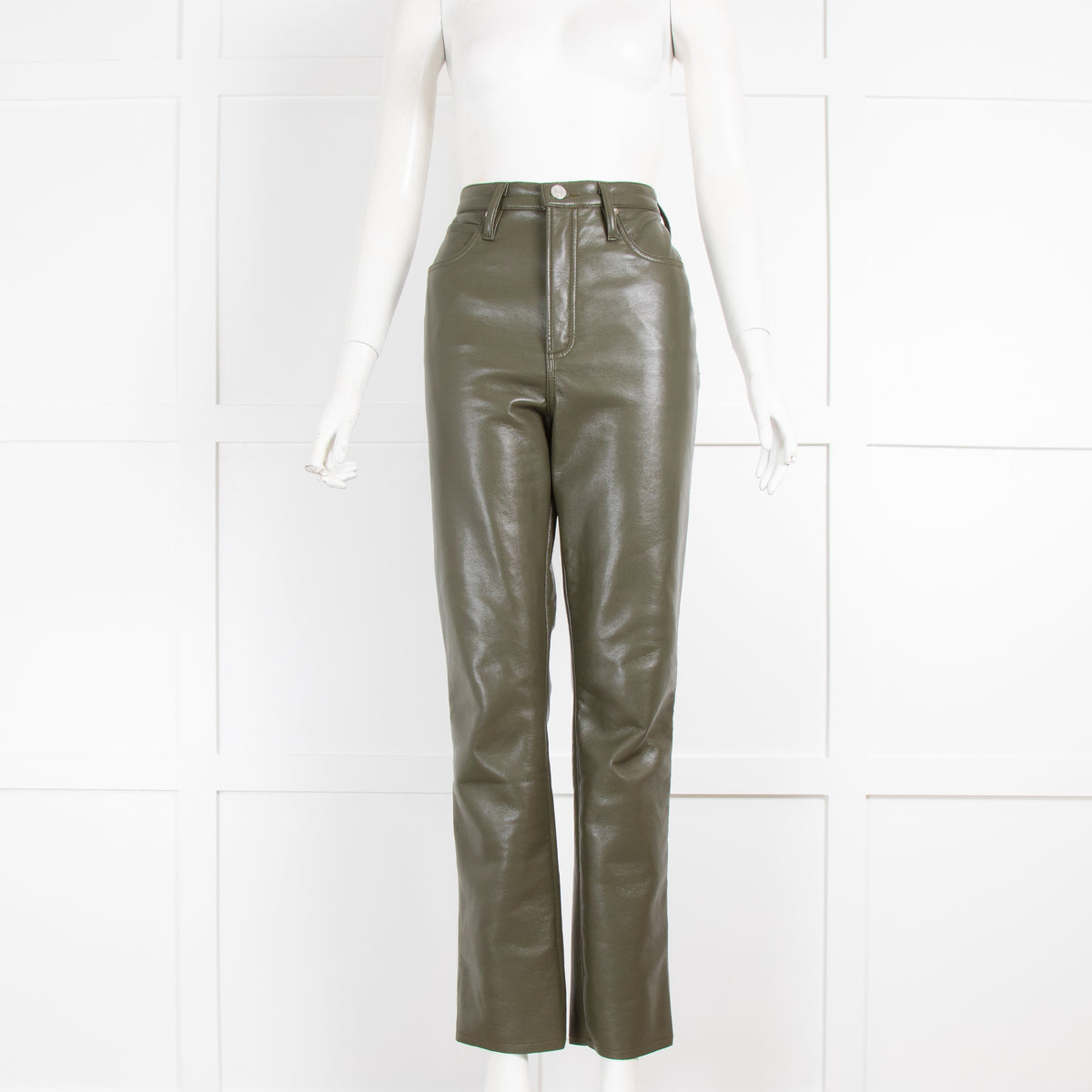 Frame Khaki Le High 'N' Tight Straight Trousers
