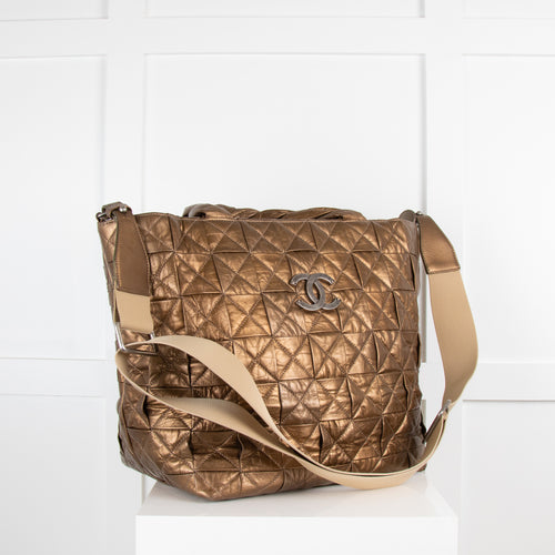 Chanel Bronze Leather Origami Tote Bag