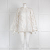 Zimmerman White Floral Embroidered Sheer Wide Sleeve Top