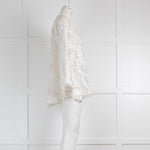 Zimmerman White Floral Embroidered Sheer Wide Sleeve Top