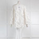 Zimmerman White Floral Embroidered Sheer Wide Sleeve Top