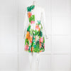 MSGM White Green Jungle Print Sleeveless Dress