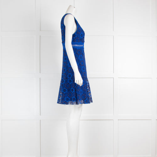 Sandro Blue Crochet Shift Dress