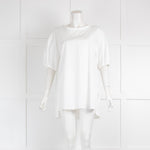 S MaxMara White Cotton Short Sleeve Shirt