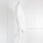 S MaxMara White Cotton Short Sleeve Shirt