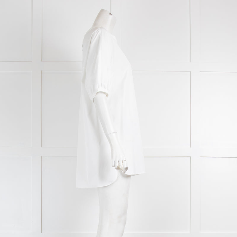 'S MaxMara White Cotton Short Sleeve Shirt