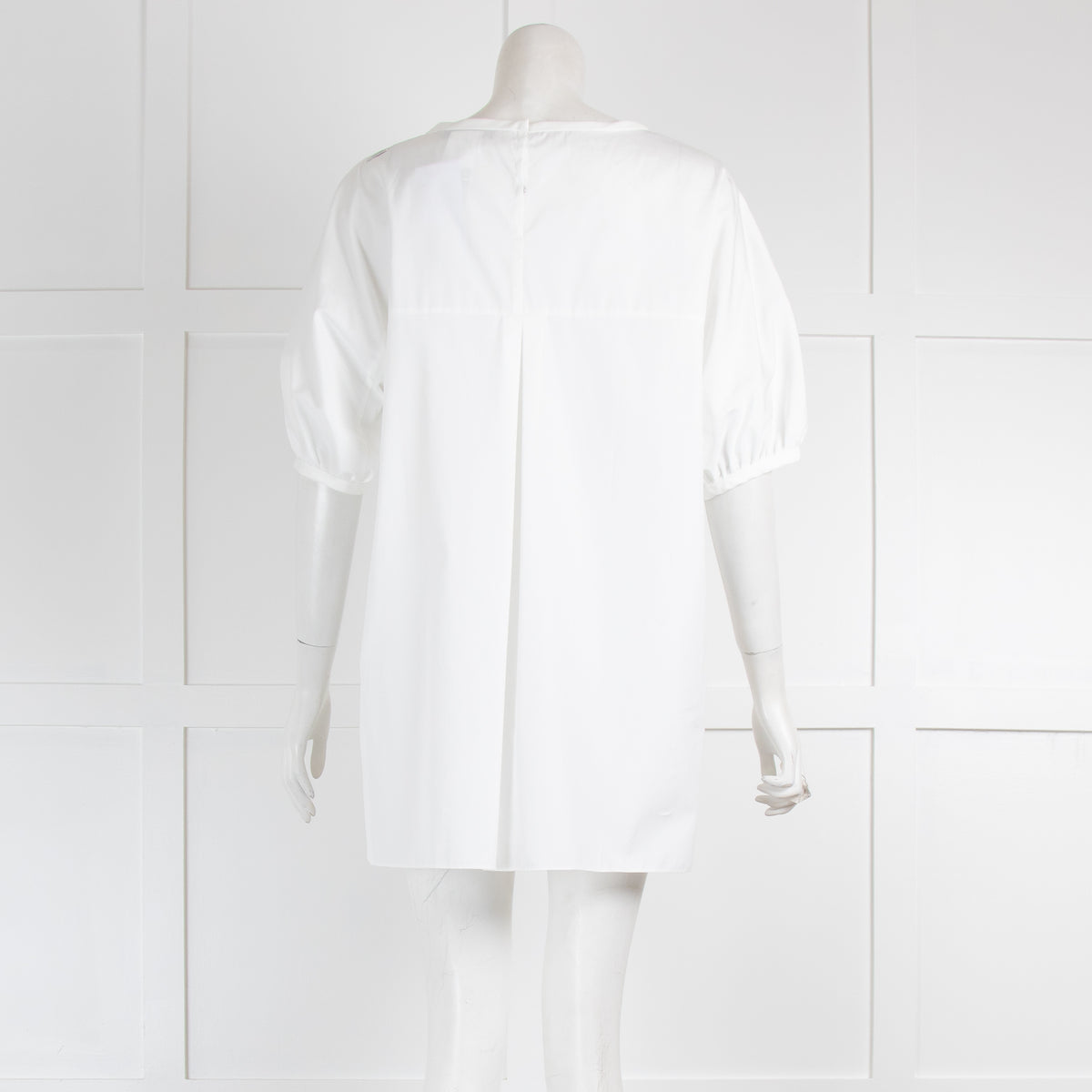 S MaxMara White Cotton Short Sleeve Shirt