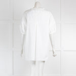 S MaxMara White Cotton Short Sleeve Shirt