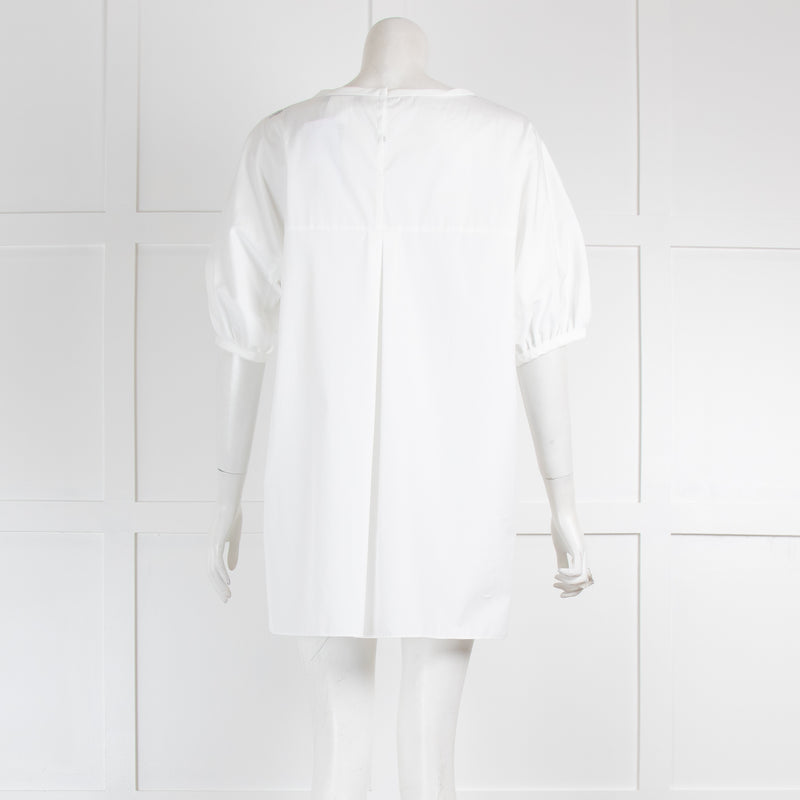 S MaxMara White Cotton Short Sleeve Shirt