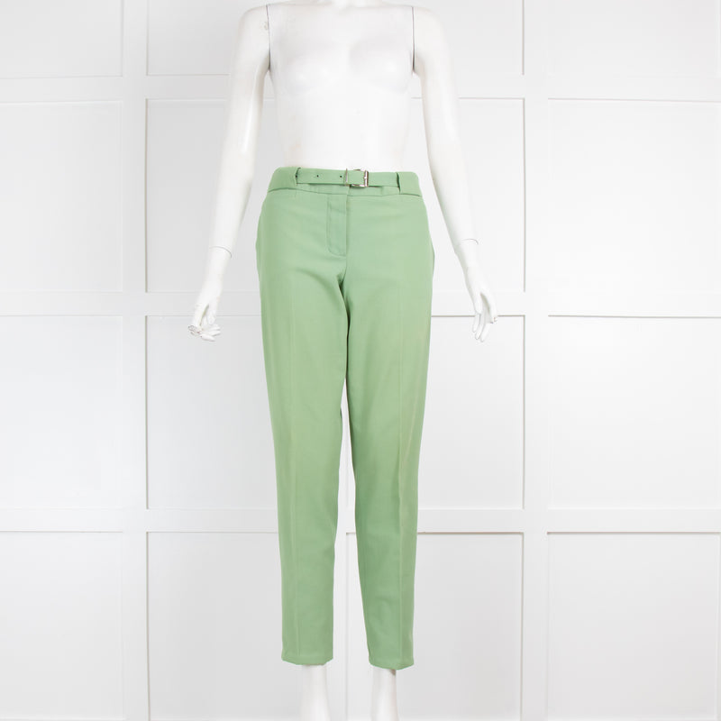 Chloe Pale Green Belted Trousers