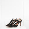 L' Autre Chose Black Cage Suede Heeled Sandal