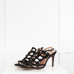 L' Autre Chose Black Cage Suede Heeled Sandal