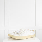 Saint Laurent White Gold Lace-Up Trainers