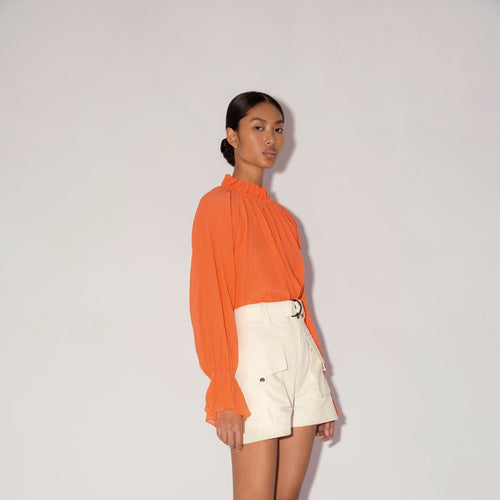 Magali Pascal Aria Blouse in Neon Coral