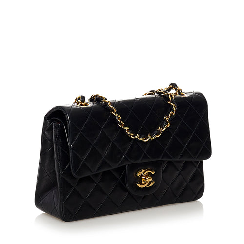 Chanel Small Black Leather Double Flap