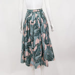 Weekend Max Mara Leaf Print Pleated Skirt