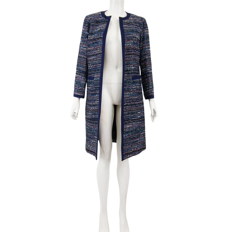 Diane Von Furstenberg Boucle Collarless Coat