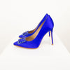 Carolina Herrera Blue Satin High Heels