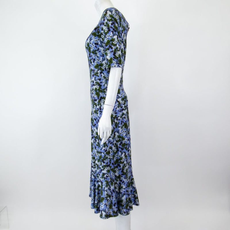 Erdem Dress Blue Ditsy Floral Dress