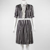 Tory Burch Black and Cream Striped Dress