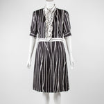 Tory Burch Black and Cream Striped Dress