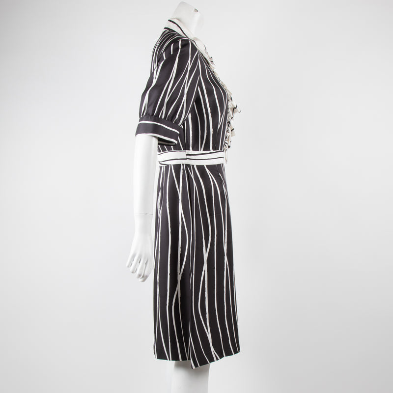Tory Burch Black and Cream Striped Dress